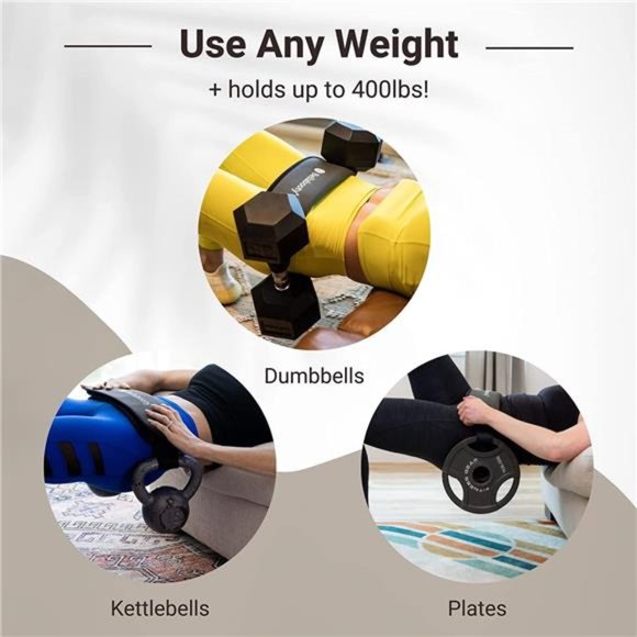 Exercise Hip Thrust Belt with Dumbbellsor Plates, Slip-Resistant - Picture 2 of 6